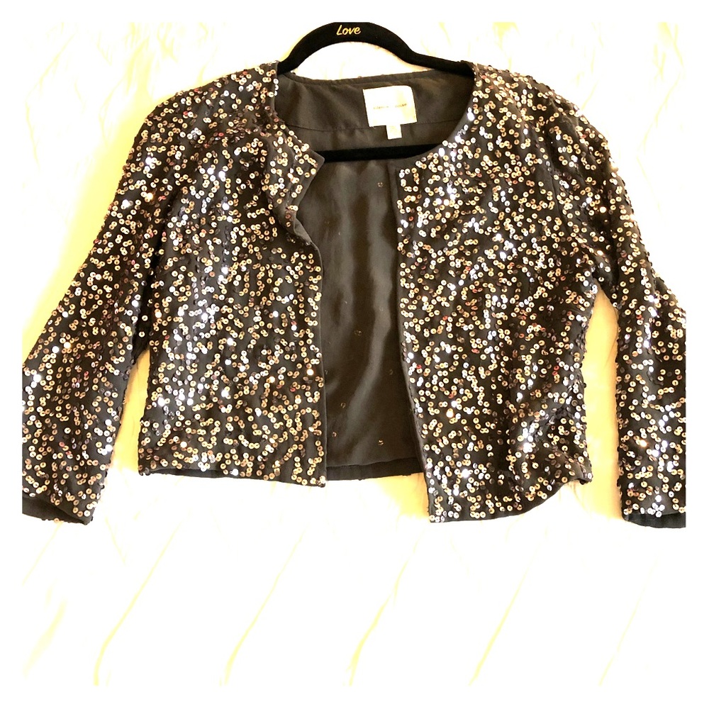 Silence + Noise grey/silver sequin jacket